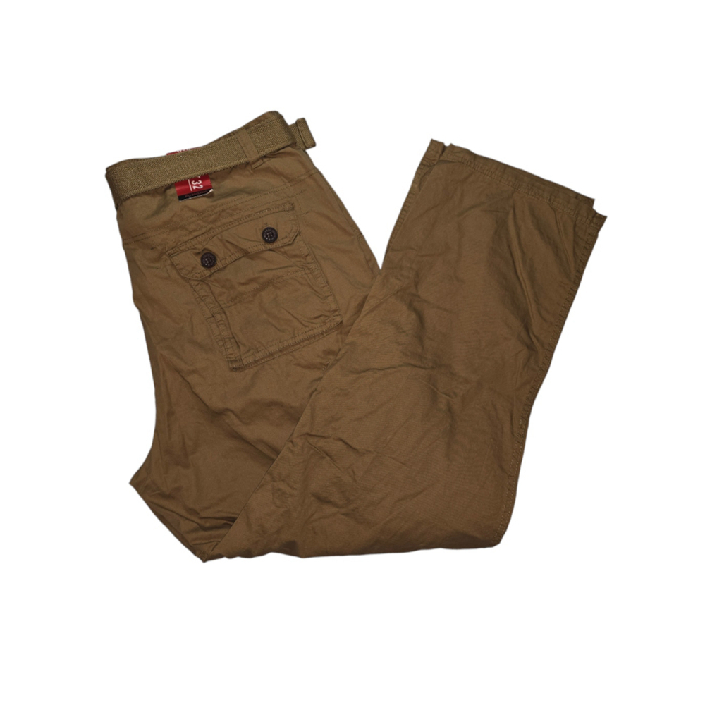 Y2K Men's PJMark Cargo Pants 44x32 Brown with Belt
